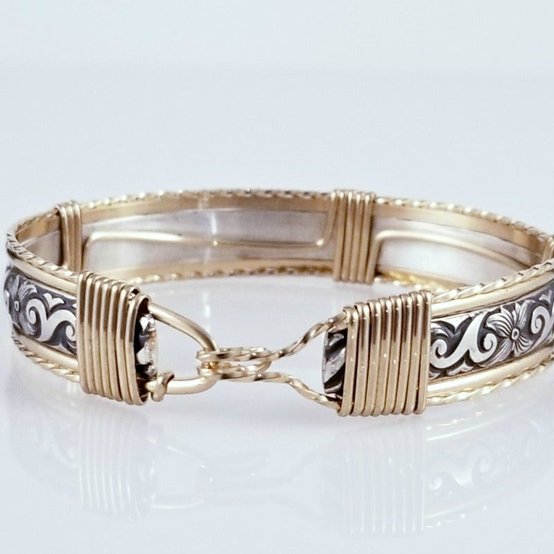* READY TO SHIP ZUZY Traditional Bracelet, Sterling with Gold Accents, SIZE 6.25