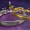 Bold, dramatic and luxurious, this locking submissive bracelet is from our BABYLON Collection. Pure luxury in BDSM jewelry.  Babylonian jewelry was not only a way to add style but also represented wealth, status, and spiritual reverence. By My Secret Heart Studios.
