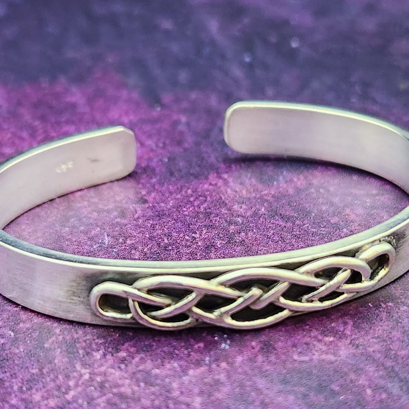CADMAN CUFF, Timeless and classic, this Celtic-inspired sterling silver cuff boasts a sleek, minimalistic front, reminiscent of medieval times. By My Secret Heart Studios