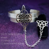 This traditional classic CELTIC DANCE cuff, adorned with a sterling Triquetra Knot, pays homage to the spirited nights of Celtic music and dancing. Its robust design ensures a lifetime of use, while the polished sterling silver offers a lustrous shine that never fades. This timeless piece of Celtic jewelry is sure to be a conversation starter.