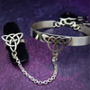 This traditional classic CELTIC DANCE cuff, adorned with a sterling Triquetra Knot, pays homage to the spirited nights of Celtic music and dancing. Its robust design ensures a lifetime of use, while the polished sterling silver offers a lustrous shine that never fades. This timeless piece of Celtic jewelry is sure to be a conversation starter.