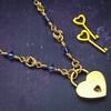 Adorn yourself with this beautiful handcrafted silver and crystal chain that can be transformed into stylish handcuffs and ankle restraints, a chic locking collar, or a decorative necklace for Dominants. Connect it to the back of a collar for a sexy look, and give a tug on the chain for an extra choking sensation. With its versatile appeal, CONVERSION CHAIN, BLACK ONYX & STERLING will certainly be a beloved accessory! By My Secret Heart Studios