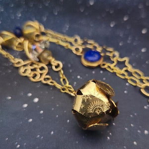 KITTEN BELL, CELESTIAL, Lapis & Swarovski Crystal & Gold-Filled {One Of a Kind, Ready To Ship}