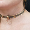 Crafted with a luxurious combination of Art Deco inspired sterling silver and accents of 14k Gold Filled, the DEKKA BDSM Submissive Collar exhibits a unique and feminine style. My Secret Heart Studios