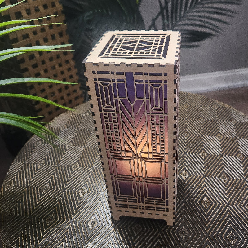 This striking DOMARA 11" LED lamp draws inspiration from Frank Lloyd Wright's iconic design philosophy, marrying contemporary lighting technology with artisanal craftsmanship. By Studio Navarri