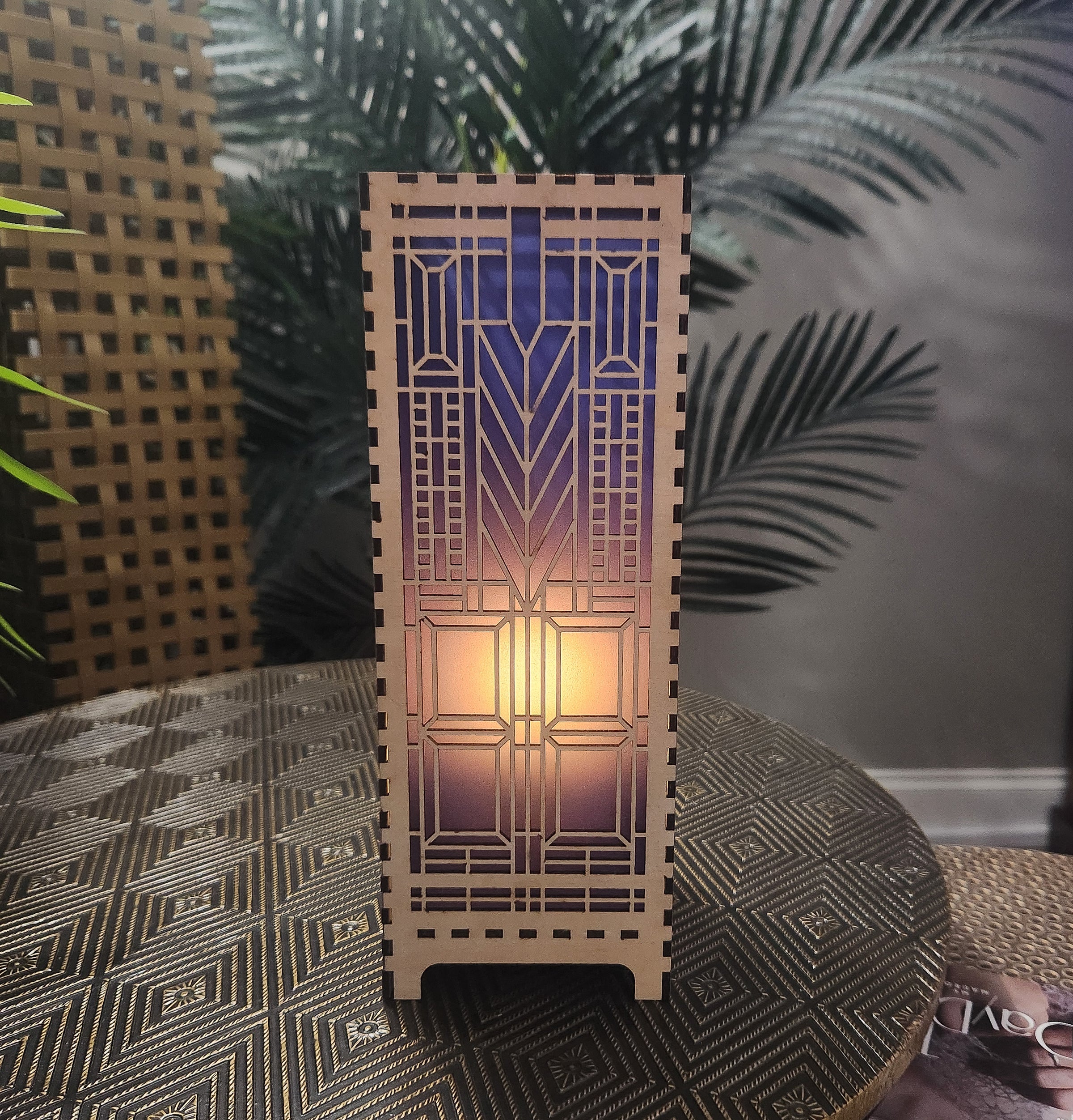 This striking DOMARA 11" LED lamp draws inspiration from Frank Lloyd Wright's iconic design philosophy, marrying contemporary lighting technology with artisanal craftsmanship. By Studio Navarri