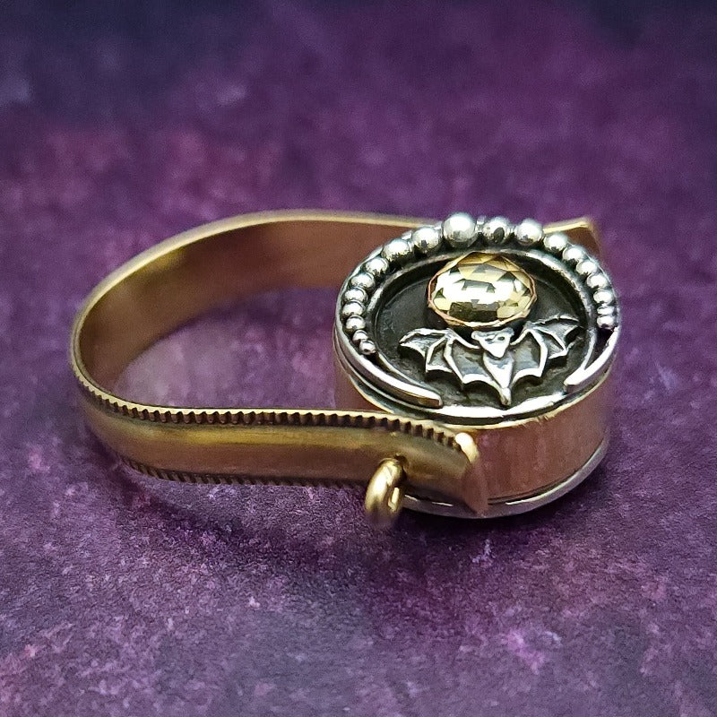 FLIP RING, Witches Moon & Celtic Medallion {One of A Kind}