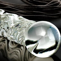 FLOGGER, Black LEATHER and Glass {Can Be Personalized}