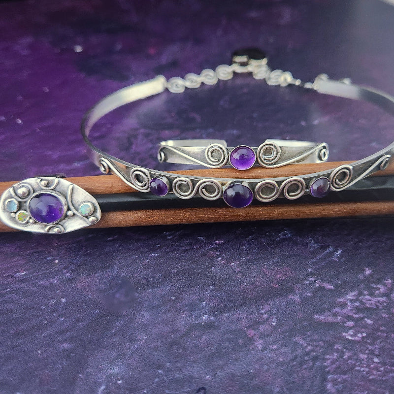 PRE-ORDER ~ Infinity Locking Submissive COLLAR, Amethyst and Sterling