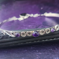 PRE-ORDER ~ Infinity Locking Submissive COLLAR, Amethyst and Sterling