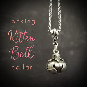FOR YOUR SWEET KITTY ... Sometimes sensual and provocative, sometimes mischievous and playful. And most times … just downright bratty, lol. A locking submissive kitten bell collar handcrafted crafted with all the grace and discretion that My Secret Heart is known for. This artisan bell is hand sawn from sterling silver sheet, then torched, hammered and domed into an exquisite bell. Your pet will make a delightful tinkle when you play.