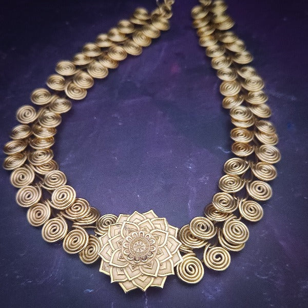 KYRO Locking Collar, Mandela Medallion, 14k Gold Filled {Interchangeable Medallion}