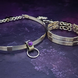 Our LODI Wire Wrapped Submissive Collars add a luxurious and seductive touch to your BDSM wardrobe. Handcrafted with 14K gold filled or sterling silver, these artisan collars lock shut for a secure and stylish look. Add luxury to your lifestyle with LODI by My Secret Heart Studios