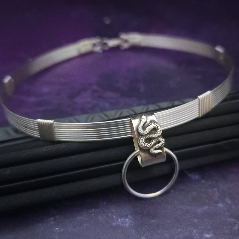 Lodi Locking Collar with Spider O Ring Slide, Sterling 01 by My Secret Heart Studios