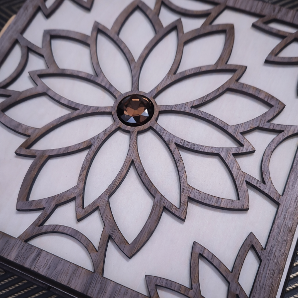 MANDALA PRESENTATION BOX {Walnut & Basswood}