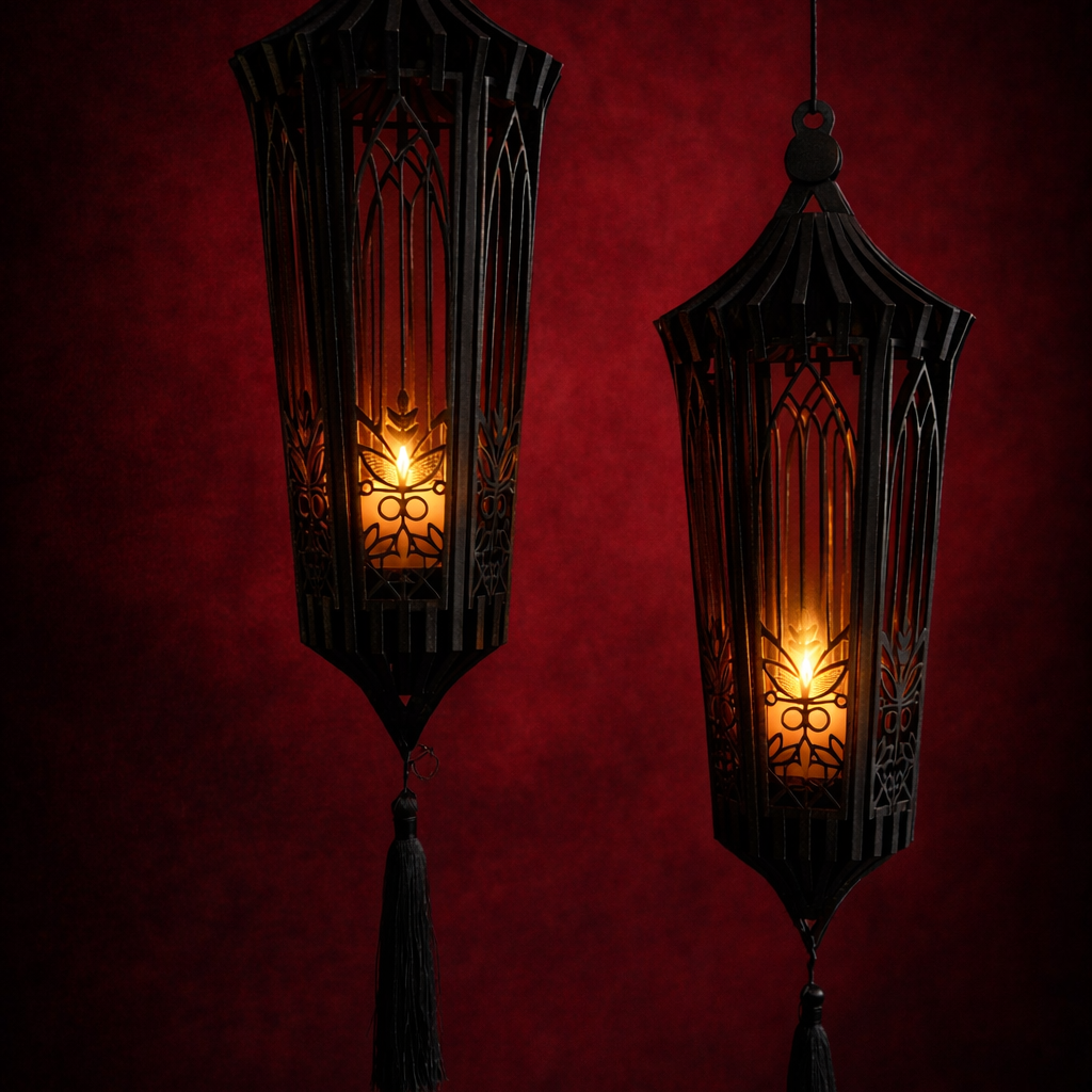 MOROCCAN HANGING LANTERN, Black