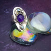 SOLD - One of A Kind Ring, Sterling, Amethyst, Opal and Swiss Blue Gems