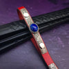 READY TO SHIP, PET LEASH for Submissive, Sterling Silver, Red Leather and Lapis, One of A Kind