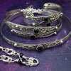 PRIVATE LISTING for HF, Black Cherry Blossoms Collection by MY SECRET HEART STUDIOS onyx and sterling silver bracelet set.