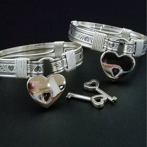 CHAOTIC HEARTS Handcuffs {Pair} Sterling Silver