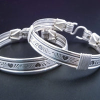CHAOTIC HEARTS Handcuffs {Pair} Sterling Silver