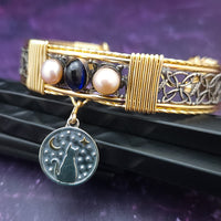 CUSTOM DESIGNED DEKKA COLLAR & CUFF with REMOVEABLE CHARMS by MY SECRET HEART STUDIOS
