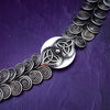 CELTIC HEARTS Submissive Locking Collar.  Every single link is handcrafted in sterling silver, then interlocked into the next link. This creates a very strong and substantial collar. You will love the weight and sensual feel of warm metal caressing the neck. Over 3 ounces of sterling. Can be worn locked or with a 'day clasp' for discretion. By My Secret Heart Studios