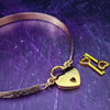 Soft and Sweet Locking Submissive Collar, Gold with Pink Sapphire