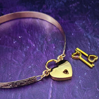 Soft and Sweet Locking Submissive Collar, Gold with Pink Sapphire