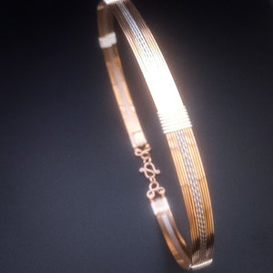 GODIVA Locking Collar, Rose Gold with Sterling Silver Twists