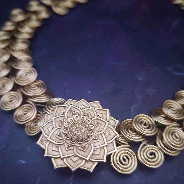 KYRO Locking Collar, Mandela Medallion, 14K Gold Filled {Interchangeable Medallion}