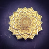 The KYRO INTERCHANGEABLE MEDALLIONS are created to wear on the KYRO COLLARS and can be effortlessly changed. In a heartbeat, you can transform a collar from gothic to girly, uptown to downtown, or casual to dramatic. This one is a bronze mandala flower. By My Secret Heart Studios