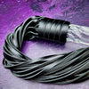 Experience the perfect balance of pleasure and pain with this BDSM Flogger in Black Leather and Glass! Stylish, luxurious, and crafted with great care, it's the classic impact toy of your kinky dreams. Personalize to your heart's content - heat it up or hit it hard - and explore a range of sensations with S&M play! Can be Monogrammed / Engraved. By My Secret Heart Studios