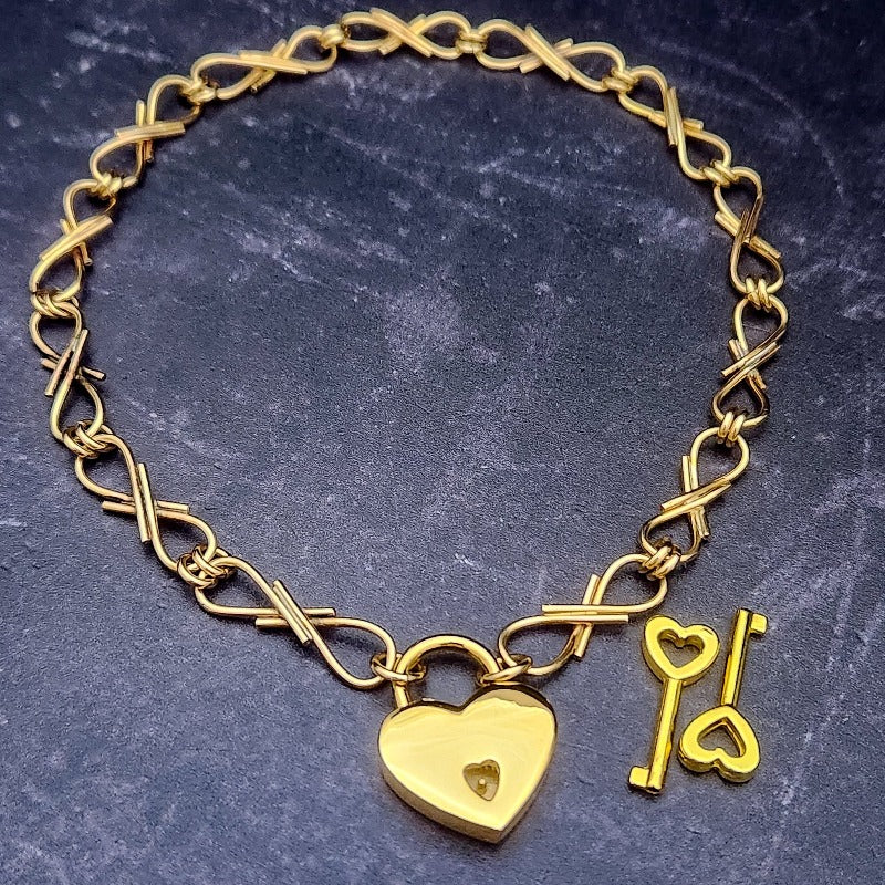 We've all fought battles. And won. I created Embrace to honor the battles. The handcrafted links are interlocked and symbolize the power of love and prayer. The power of loved ones and friends that stand by  you during your raging storms. Choose from a locking submissive style or traditional.