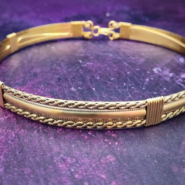 Bold, dramatic and luxurious, this collar is from our BABYLON COLLECTION. Babylonian jewelry was not only a way to add style but also represented wealth, status, and spiritual reverence. An exquisite craft, attention to detail, and artistic prowess left a permanent impression in the world of ancient jewelry.