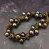 * READY TO SHIP MARNIA Necklace with FREE BRACELET, Ammonite and Titanium Druzy and Freshwater Pearls, One of a Kind