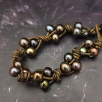 * READY TO SHIP MARNIA Necklace with FREE BRACELET, Ammonite and Titanium Druzy and Freshwater Pearls, One of a Kind