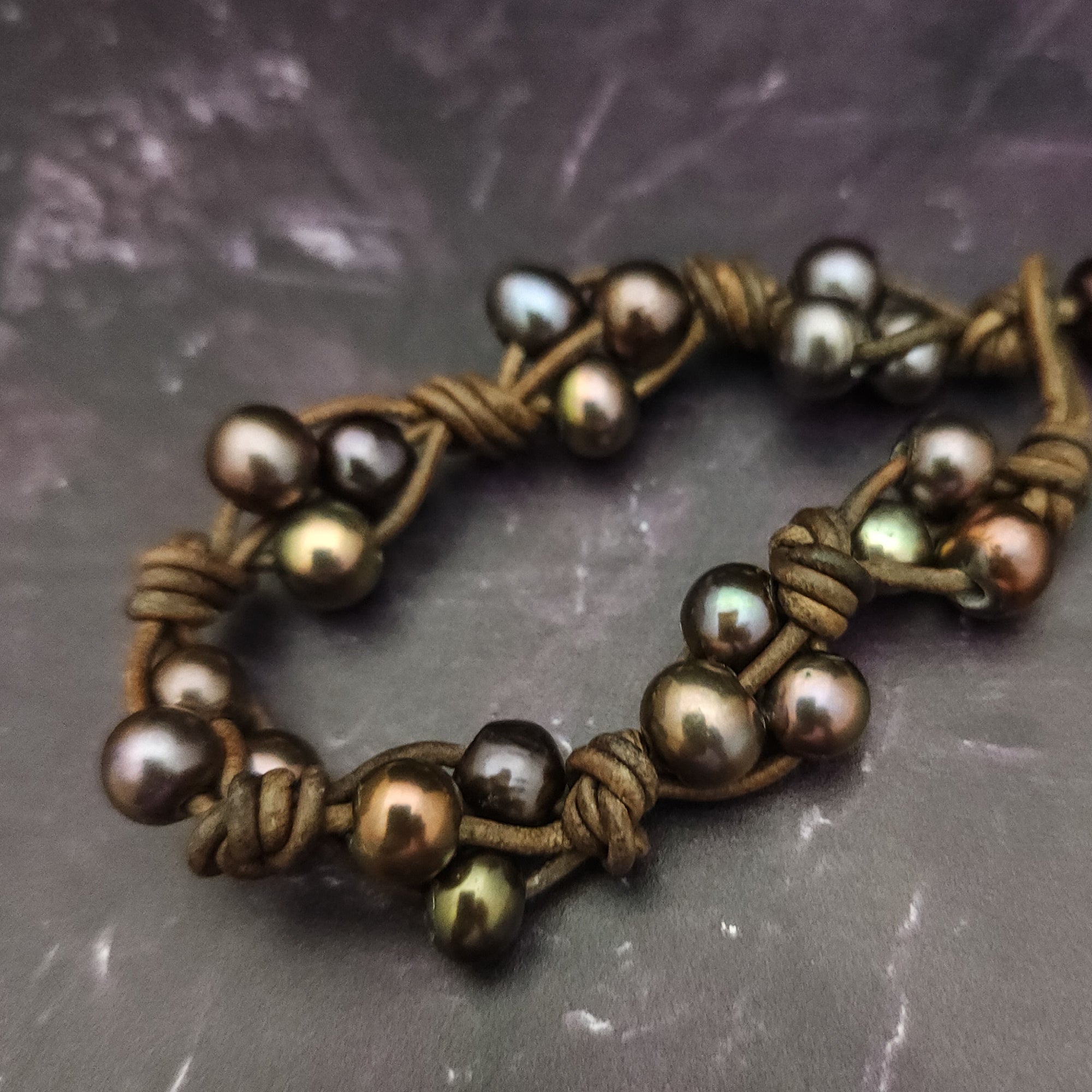 * READY TO SHIP MARNIA Necklace with FREE BRACELET, Ammonite and Titanium Druzy and Freshwater Pearls, One of a Kind