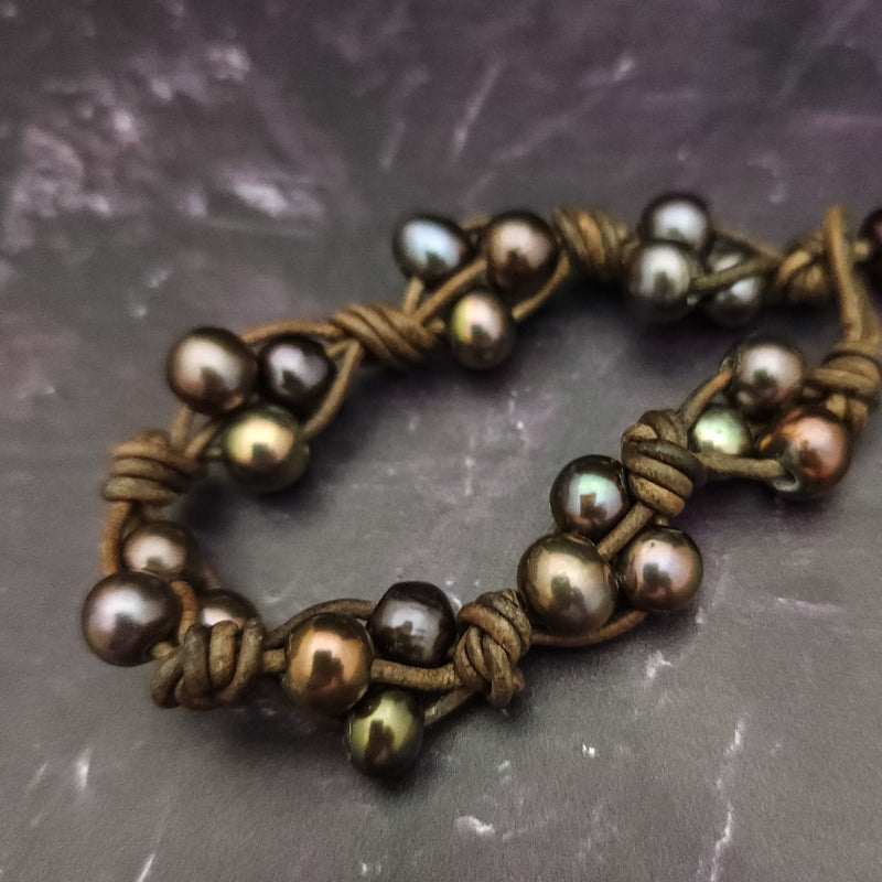 * READY TO SHIP MARNIA Necklace with FREE BRACELET, Ammonite and Titanium Druzy and Freshwater Pearls, One of a Kind