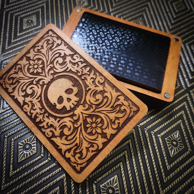 Magnetic Playing Card Storage Box, Skull