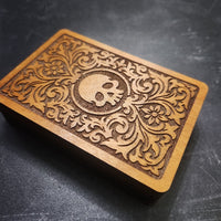 Magnetic Playing Card Storage Box, Skull