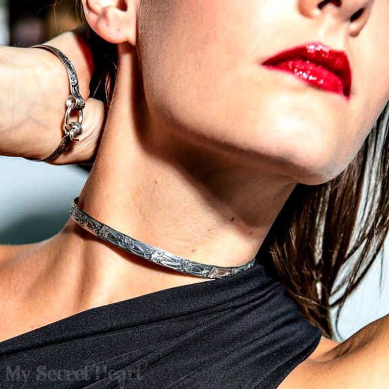Soft & Sweet Submissive Collar in Sterling Silver by My Secret Heart Studios