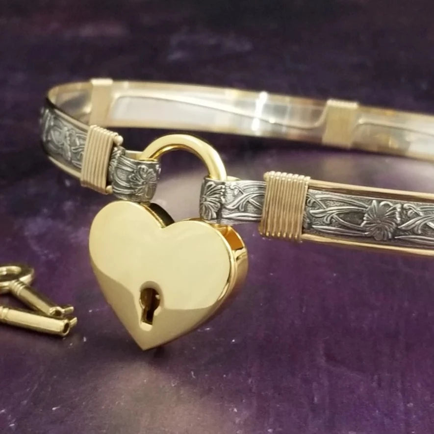 SOFT and SWEET Submissive Collar (Sterling Silver W/14K Yellow Gold Accents)