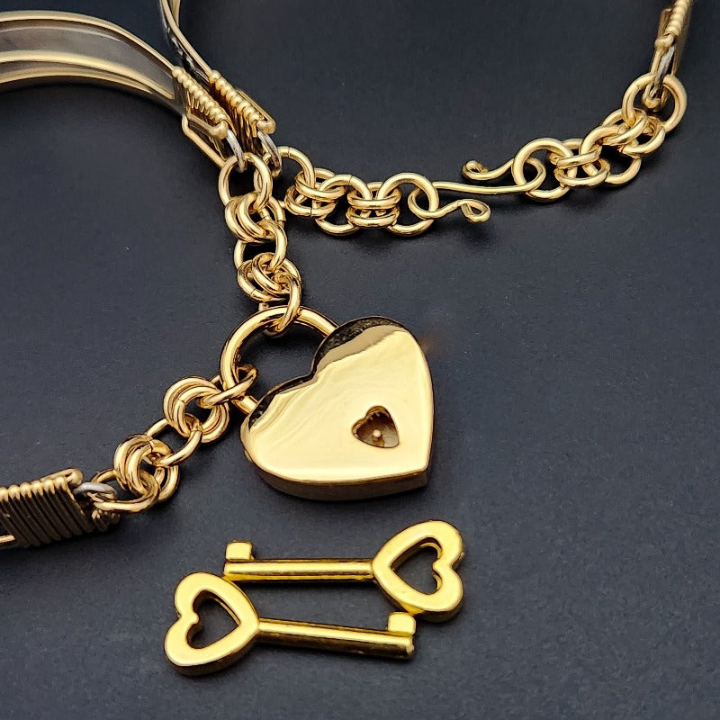 SOFT and SWEET Locking Bracelets {PAIR}, Sterling with 14K Gold-Filled Accents