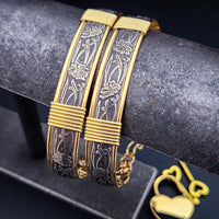 SOFT and SWEET Locking Bracelets {PAIR}, Sterling with 14K Gold-Filled Accents