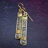 Wild Flower Drop Earrings, Sterling with Gold Wire Wrapped Accents