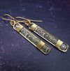 Wild Flower Drop Earrings, Sterling with Gold Wire Wrapped Accents