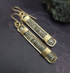 Wild Flower Drop Earrings, Sterling with Gold Wire Wrapped Accents