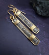 Wild Flower Drop Earrings, Sterling with Gold Wire Wrapped Accents