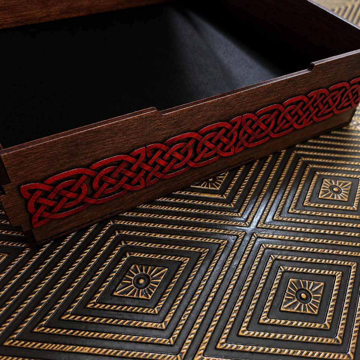 DEVOTION BOX -- Inlaid BDSM Symbol, Walnut, Cherry & Gold